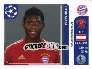 Sticker David Alaba - UEFA Champions League 2011-2012 n. 15 - Panini