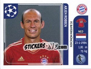 Sticker Arjen Robben - UEFA Champions League 2011-2012 n. 18 - Panini