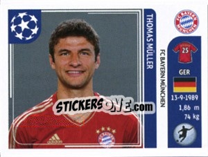 Sticker Thomas Müller - UEFA Champions League 2011-2012 n. 19 - Panini