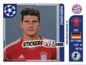 Sticker Mario Gomez - UEFA Champions League 2011-2012 n. 20 - Panini