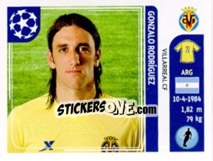 Cromo Gonzalo Rodríguez - UEFA Champions League 2011-2012 - Panini