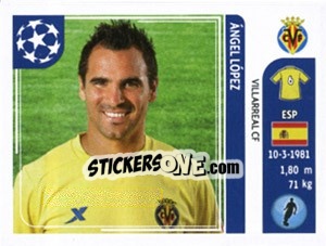 Sticker Angel Lopez - UEFA Champions League 2011-2012 n. 25 - Panini