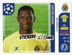 Sticker Cristian Zapata - UEFA Champions League 2011-2012 n. 26 - Panini