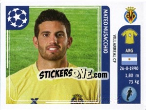 Sticker Mateo Musacchio - UEFA Champions League 2011-2012 n. 28 - Panini