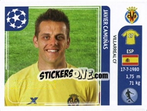Sticker Javier Camunas - UEFA Champions League 2011-2012 n. 30 - Panini