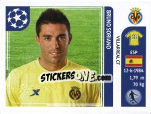 Sticker Bruno Soriano - UEFA Champions League 2011-2012 n. 32 - Panini
