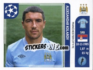 Sticker Aleksandar Kolarov - UEFA Champions League 2011-2012 n. 43 - Panini