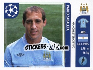 Sticker Pablo Zabaleta - UEFA Champions League 2011-2012 n. 45 - Panini