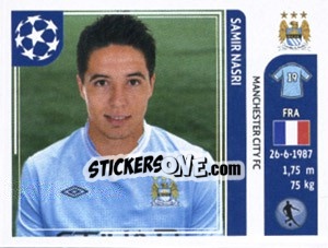 Sticker Samir Nasri - UEFA Champions League 2011-2012 n. 50 - Panini