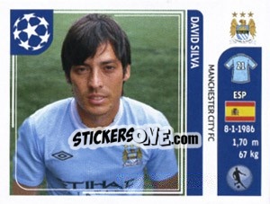 Sticker David Silva - UEFA Champions League 2011-2012 n. 51 - Panini
