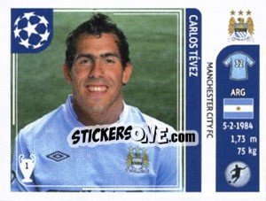Sticker Carlos Tevez - UEFA Champions League 2011-2012 n. 54 - Panini