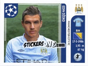 Sticker Edin Džeko - UEFA Champions League 2011-2012 n. 55 - Panini
