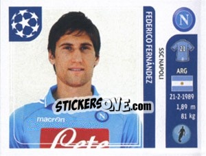 Sticker Federico Fernandez - UEFA Champions League 2011-2012 - Panini