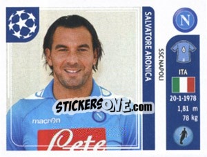 Sticker Salvatore Aronica - UEFA Champions League 2011-2012 n. 61 - Panini