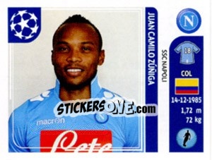 Cromo Juan Camilo Zuñiga - UEFA Champions League 2011-2012 - Panini