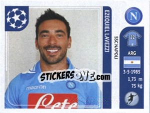Sticker Ezequiel Lavezzi - UEFA Champions League 2011-2012 n. 70 - Panini
