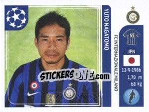 Sticker Yuto Nagatomo - UEFA Champions League 2011-2012 n. 80 - Panini