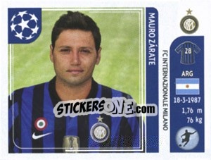 Sticker Mauro Zarate - UEFA Champions League 2011-2012 n. 87 - Panini