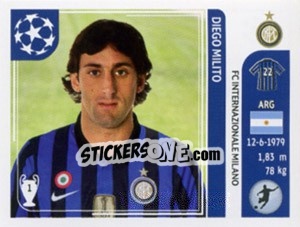 Sticker Diego Milito - UEFA Champions League 2011-2012 n. 89 - Panini
