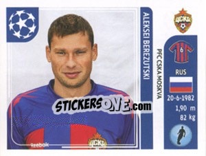 Sticker Aleksei Berezutski - UEFA Champions League 2011-2012 n. 92 - Panini
