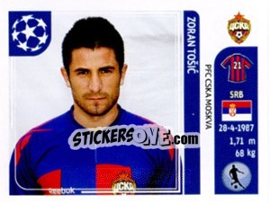 Sticker Zoran Tošic - UEFA Champions League 2011-2012 - Panini