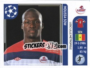 Sticker Moussa Sow - UEFA Champions League 2011-2012 n. 123 - Panini