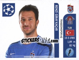 Sticker Remzi Giray Kacar - UEFA Champions League 2011-2012 - Panini