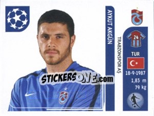 Figurina Aykut Akgun - UEFA Champions League 2011-2012 - Panini