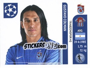 Sticker Gustavo Colman - UEFA Champions League 2011-2012 n. 135 - Panini