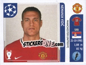 Sticker Nemanja Vidic - UEFA Champions League 2011-2012 - Panini