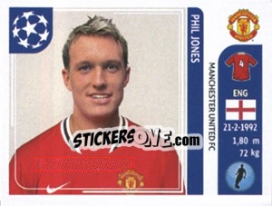 Sticker Phil Jones - UEFA Champions League 2011-2012 n. 146 - Panini