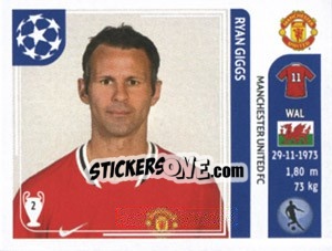 Sticker Ryan Giggs - UEFA Champions League 2011-2012 n. 147 - Panini
