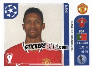 Sticker Nani - UEFA Champions League 2011-2012 n. 151 - Panini