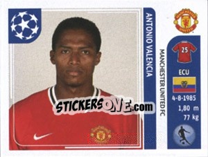 Sticker Antonio Valencia - UEFA Champions League 2011-2012 n. 153 - Panini