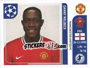 Sticker Danny Welbeck - UEFA Champions League 2011-2012 n. 154 - Panini
