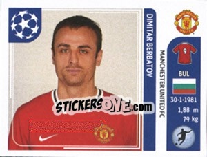 Sticker Dimitar Berbatov - UEFA Champions League 2011-2012 n. 156 - Panini