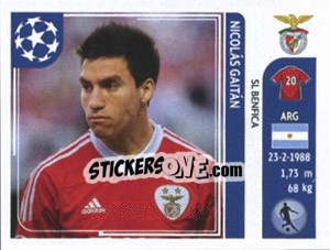 Sticker Nicolas Gaitan - UEFA Champions League 2011-2012 n. 170 - Panini