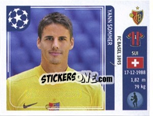Sticker Yann Sommer - UEFA Champions League 2011-2012 - Panini