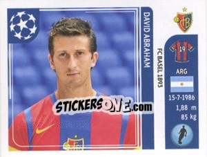Sticker David Abraham - UEFA Champions League 2011-2012 - Panini