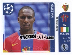 Sticker Gilles Yapi - UEFA Champions League 2011-2012 n. 185 - Panini
