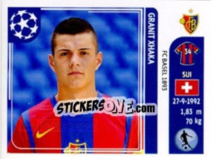 Sticker Granit Xhaka - UEFA Champions League 2011-2012 n. 186 - Panini