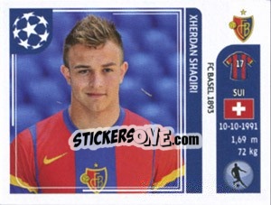 Sticker Xherdan Shaqiri - UEFA Champions League 2011-2012 n. 187 - Panini