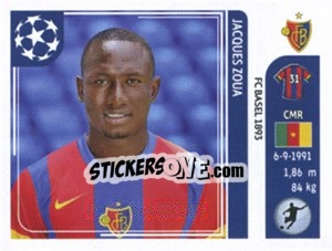 Sticker Jacques Zoua - UEFA Champions League 2011-2012 - Panini