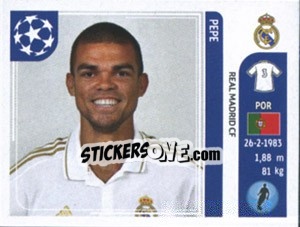 Sticker Pepe - UEFA Champions League 2011-2012 n. 213 - Panini