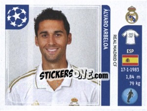 Sticker Alvaro Arbeloa - UEFA Champions League 2011-2012 n. 214 - Panini
