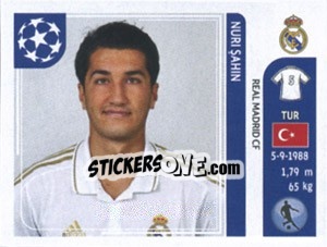 Sticker Nuri Sahin - UEFA Champions League 2011-2012 - Panini