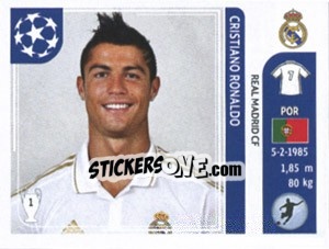 Sticker Cristiano Ronaldo - UEFA Champions League 2011-2012 n. 223 - Panini