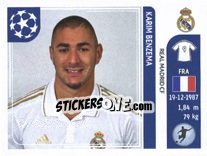 Sticker Karim Benzema - UEFA Champions League 2011-2012 n. 224 - Panini