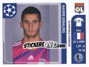 Sticker Maxime Gonalons - UEFA Champions League 2011-2012 n. 235 - Panini