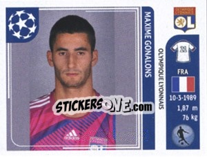 Sticker Maxime Gonalons - UEFA Champions League 2011-2012 - Panini